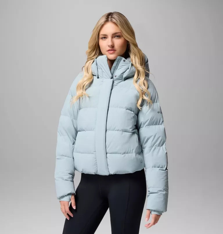 ジャケット・アウター Columbia hooded puffer jacket white blue Columbia Ladies Crushed Blue Amaze Puff Hooded Jacket – John's