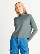 Dex Ladies Ribbed MockNeck Knit Top