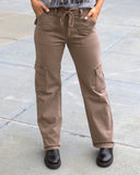 Grace and Lace Ladies Sueded Twill Cargo Pant