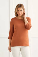 Tribal Lades 3/4 Sleeve Boat Neck Top