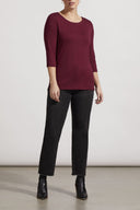 Tribal Lades 3/4 Sleeve Boat Neck Top