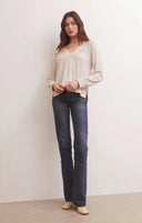 Z Supply Ladies Wilder Cloud LS V-Neck Top