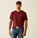 Ariat Mens Crismon Red Heather Explorer Classic SS Tshirt