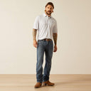 Ariat Mens White Geo All Over Print SS Polo