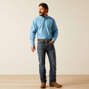 Ariat Mens Blue Solid LS Classic Fit Shirt