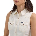 Wrangler Ladies White Sleeveless Denim Snap Dress