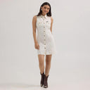 Wrangler Ladies White Sleeveless Denim Snap Dress