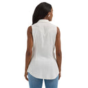 Wrangler Ladies White Sleeveless Retro Snap Dobby Top