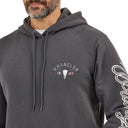 Wrangler Mens Charcoal Asphalt Western Mosteer Regular Hoodie