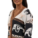Wrangler Ladies Brown Retro Punchy Sweater Cardigan