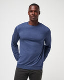 Travis Mathew Mens Heather Blue Nights Amenities Pullover