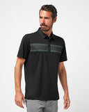 Travis Mathew Black/Eggshell Good Good Chest Stripe Polo
