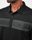 Travis Mathew Black/Eggshell Good Good Chest Stripe Polo