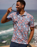 Travis Mathew Mens Featherweight Sands Heather Medium Grey Golf Polo