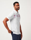 Travis Mathew Mens White Good Good Flourish Polo