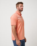 Travis Mathew Mens Terra Cotta Roaming Routes Polo
