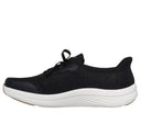 Skechers Ladies Black/White Max Cushioning Lite Aura-Quin Slip In Shoes