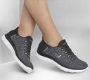 Skechers Ladies Black/White Summits Dazzling Haze Shoes
