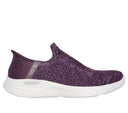 Skechers Ladies Dark Purple Relaxed Fit Sport Slip In Shoes