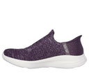 Skechers Ladies Dark Purple Relaxed Fit Sport Slip In Shoes