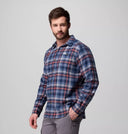Columbia Mens Coll Navy Backland Tartan Cornell Woods Flannel LS Shirt