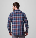 Columbia Mens Coll Navy Backland Tartan Cornell Woods Flannel LS Shirt
