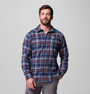 Columbia Mens Coll Navy Backland Tartan Cornell Woods Flannel LS Shirt