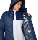 Columbia Ladies Collegiate Navy Heavenly Long Hooded Jacket