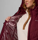 Columbia Ladies Rich Wine Heavenly Long Hooded Jacket