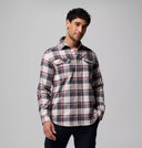Columbia Mens Dark Stone Trails Edge Flare Gun Flannel LS Shirt