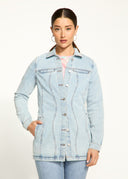FDJ Ladies Light Wash Long Denim Jacket