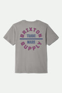 Brixton Mens Heather Grey/Navy/Purple Oath V SS Tshirt
