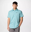 Columbia Mens Ripple Blue Pulaski Plaid Silver Ridge Utility Lite Novelty SS Shirt