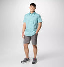 Columbia Mens Ripple Blue Pulaski Plaid Silver Ridge Utility Lite Novelty SS Shirt