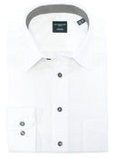 Leo Chevalier Mens White Regular Fit 100% Cotton No Iron Dress Shirt