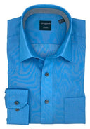 Leo Chevalier Mens New Colbalt Regular Fit  100% Cotton No Iron Dress Shirt