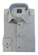 Leo Chevalier Mens Charcoal Regular Fit 100% Cotton No Iron Dress Shirt
