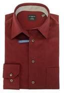 Leo Chevalier Mens Cranberry Regular Fit 100% Cotton No Iron Dress Shirt