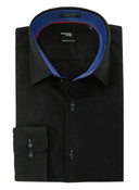 Leo Chevalier Mens Black Red Label Fitted Mirco Poly Dress Shirt