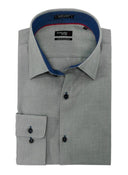 Leo Chevalier Mens Light Grey Red Label Fitted Micro Poly Dress Shirt