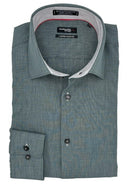 Leo Chevalier Mens Dark Grey Red Label Fitted Micro Poly Dress Shirt