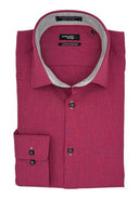 Leo Chevalier Mens Merlot Red Label Fitted Micro Poly Dress Shirt