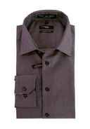 Leo Chevalier Men's Purple Adjusted Fit 100% Cotton No Iron Dress Shirt