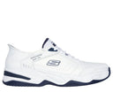 Skechers Mens White/Navy Durham Delvor Slip In Shoe