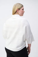 Joseph Ribkoff Ladies Vanilla Sweater Knit Mock Neck Boxy Top