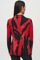 Joseph Ribkoff Ladies Black/Multi Abstract Print Mock Neck Top