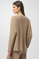 Joseph Ribkoff Ladies Fawn Sequined Sweater Knit Boxy Top