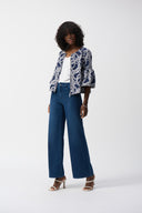 Joseph Ribkoff Ladies Denim Medium Blue Goldie Classic Wide Leg  Stretch Jeans