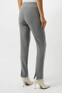 Joseph Ribkoff Ladies Grey Melange Silky Knit Straight Leg Pull-On Pants