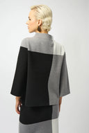 Joseph Ribkoff Ladies Black/Grey Vanilla Jacquard Sweater Colour Block Pullover
